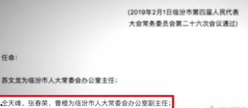 临汾人大任职最新爆料,揭秘新一届领导班子阵容” 第1张 临汾人大任职最新爆料,揭秘新一届领导班子阵容” 第1张